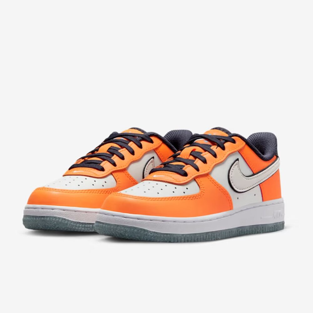 Nike Force 1 Low SE Orange White & Gray Clown Fish Shoes 3Y